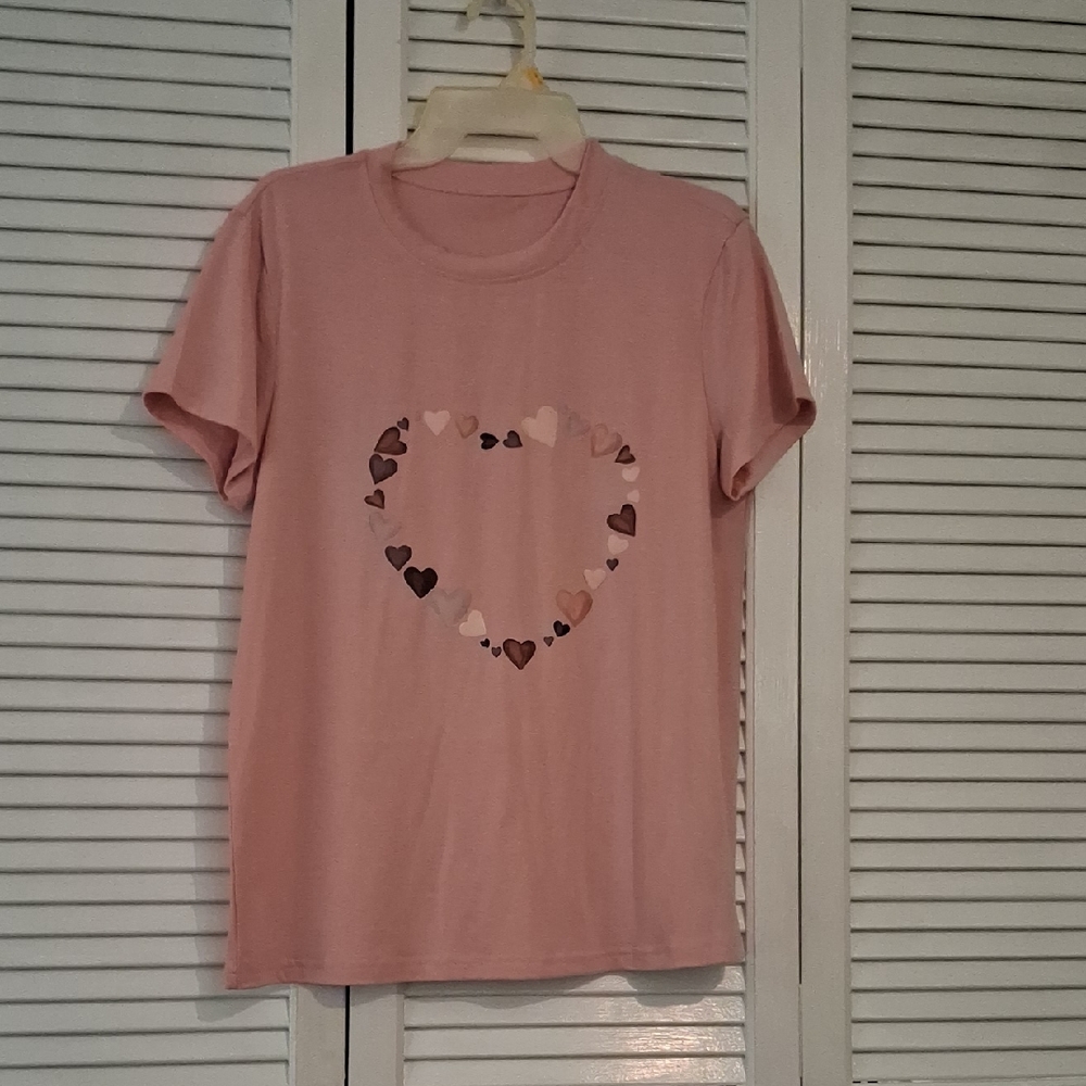 Pink T-Shirt with Heart Design